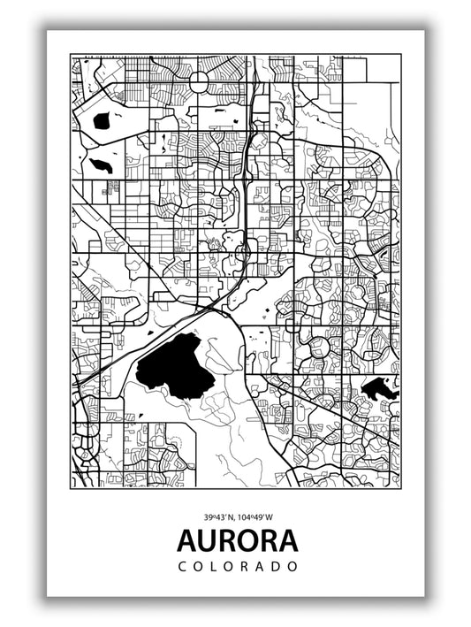 Map of Aurora Colorado