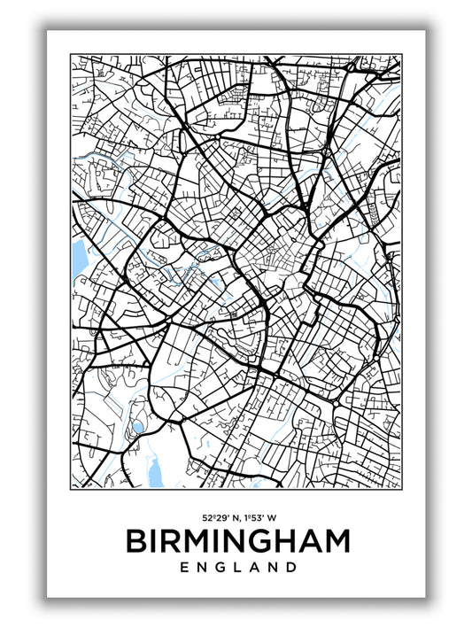 Map of Birmingham England