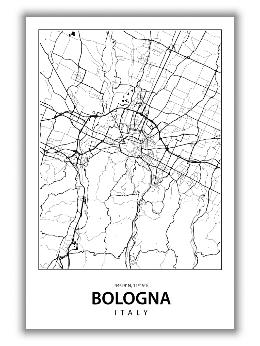 Map of Bologna Italy