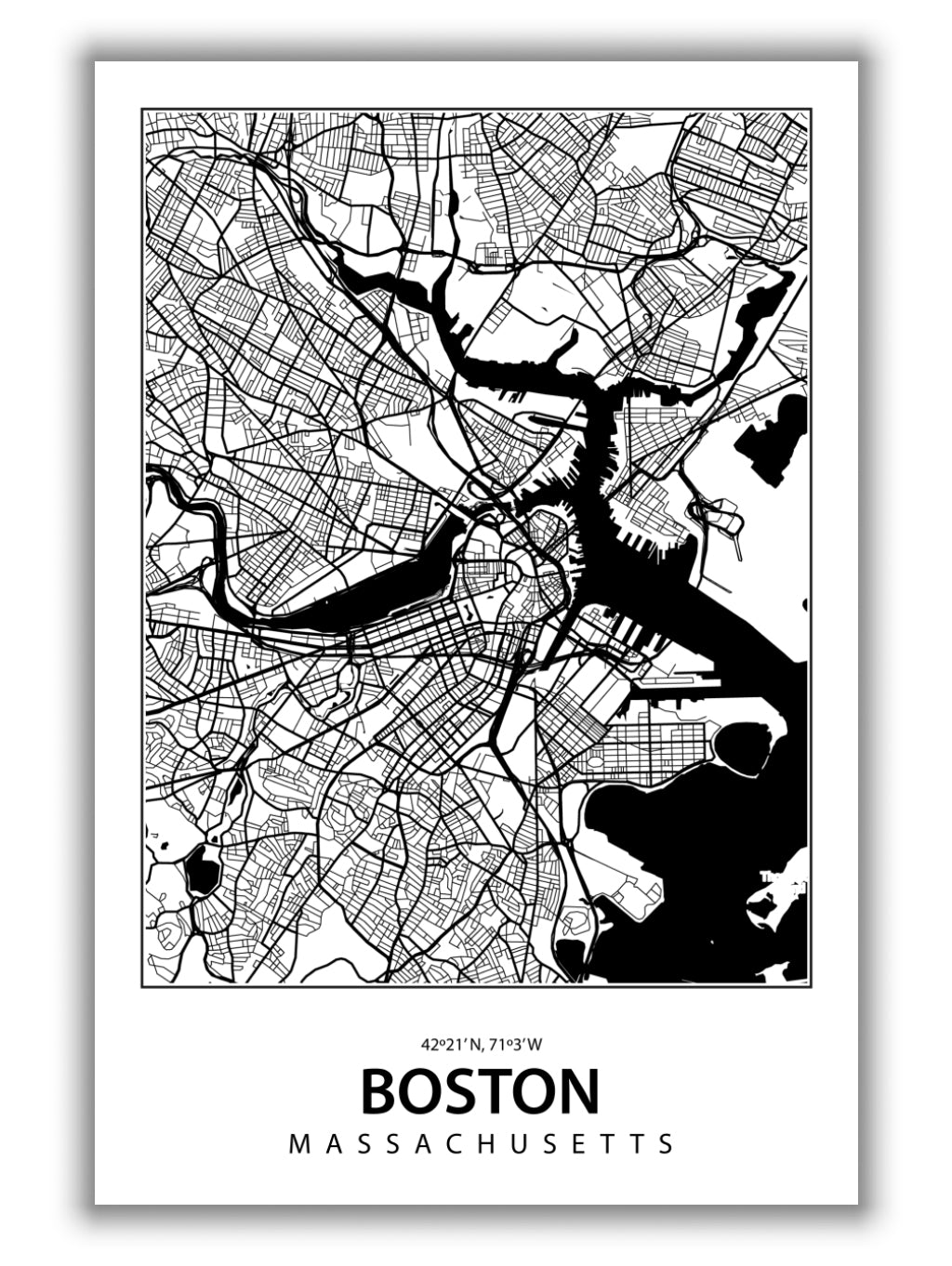 Map of Boston Massachusetts
