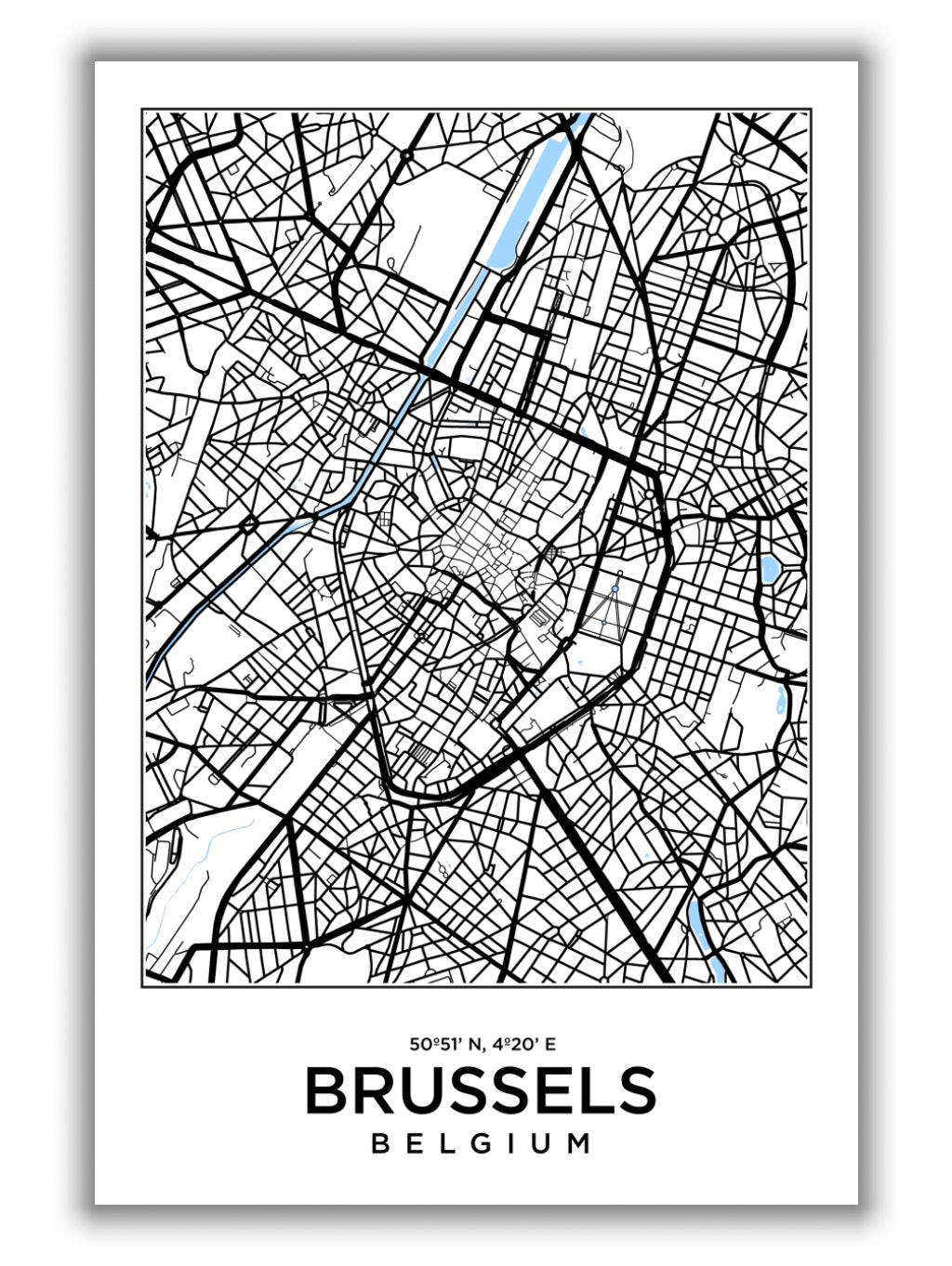 Map of Brussels Belgium