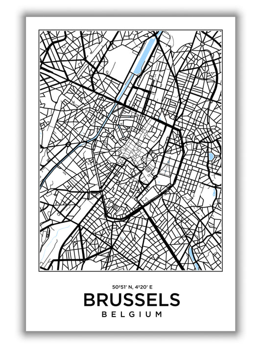 Map of Brussels Belgium