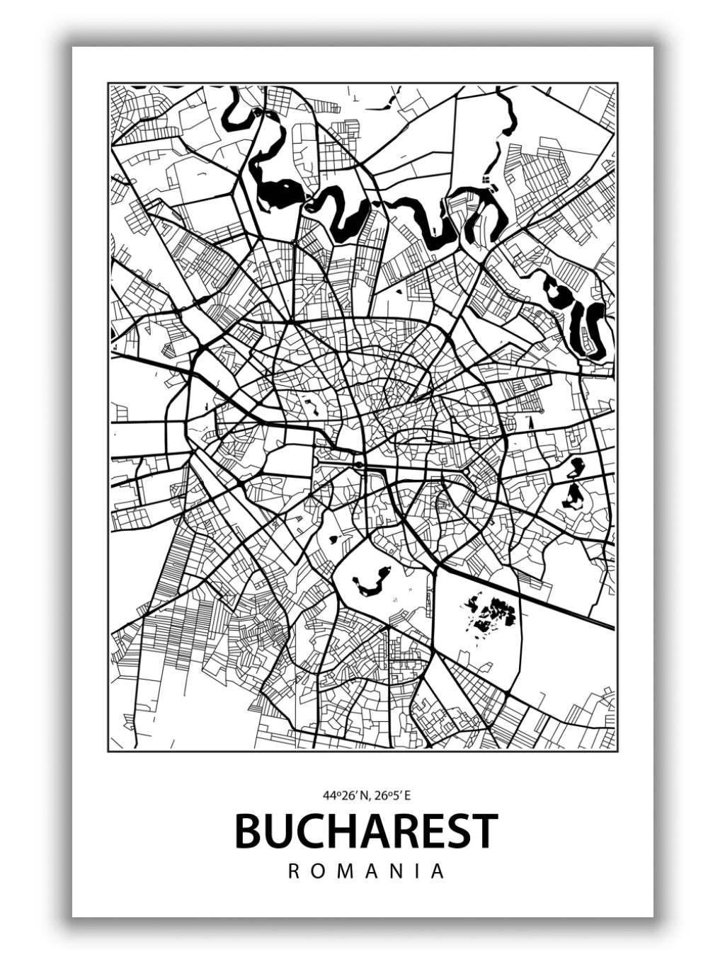 Map of Bucharest Romania