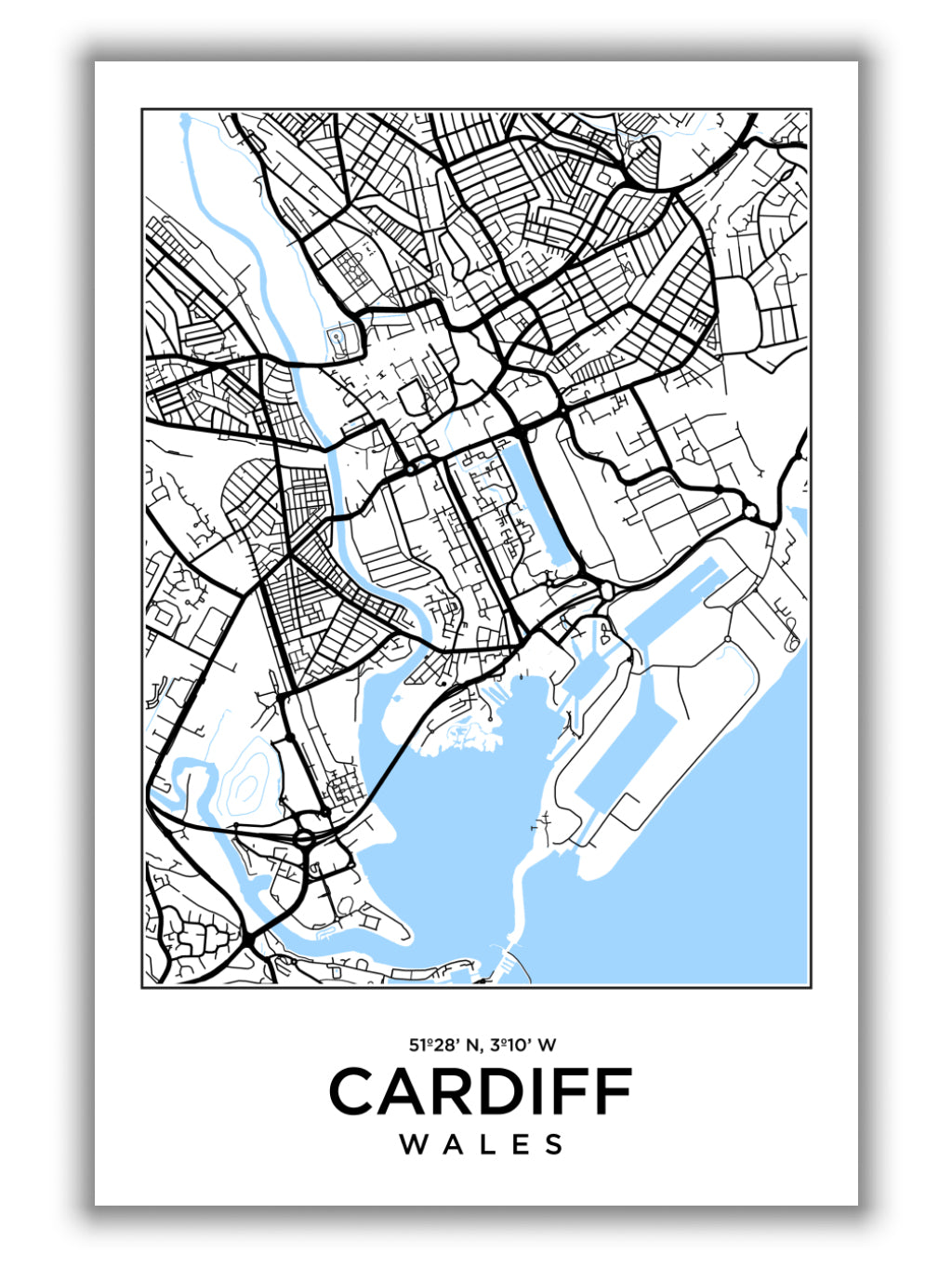 Map of Cardiff Wales