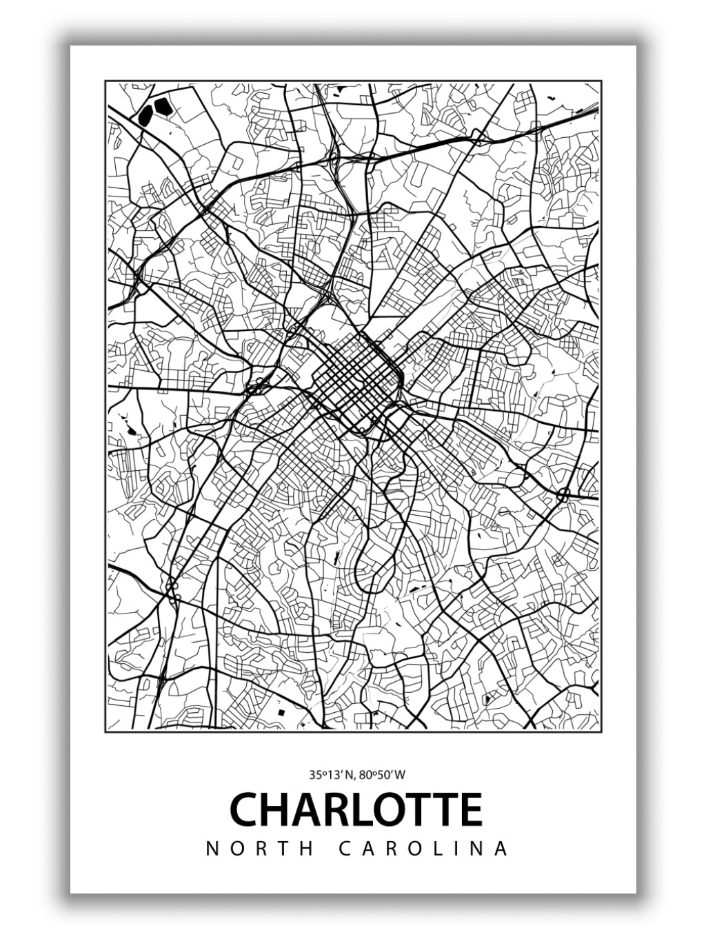 Map of Charlotte North Carolina