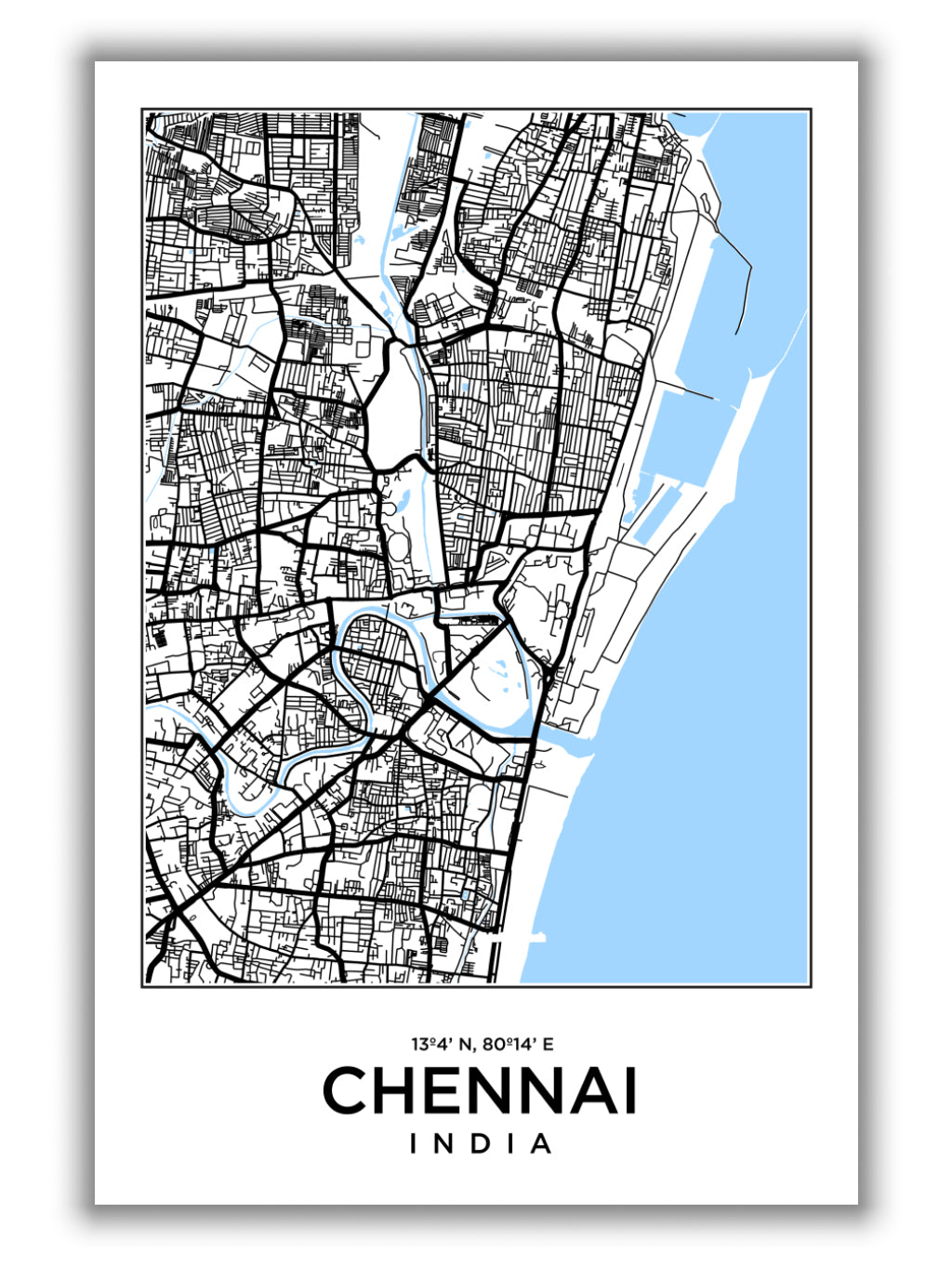 Map of Chennai India