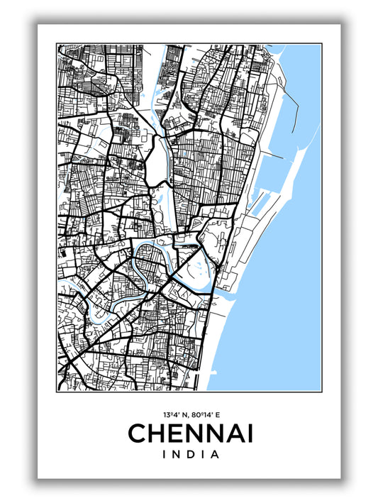 Map of Chennai India