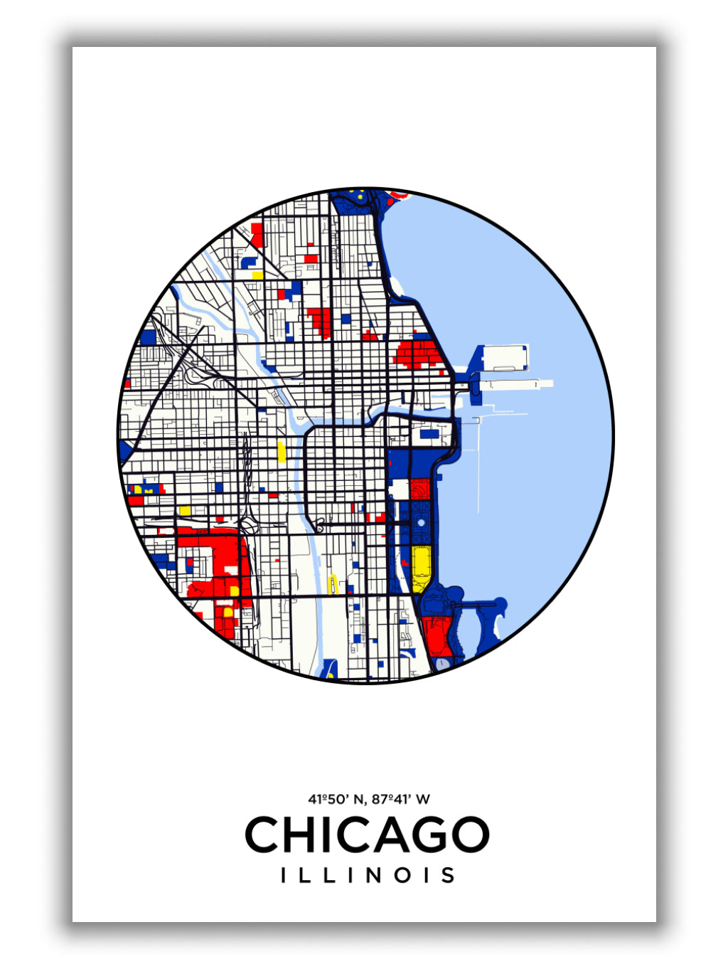 Map of Chicago Illinois