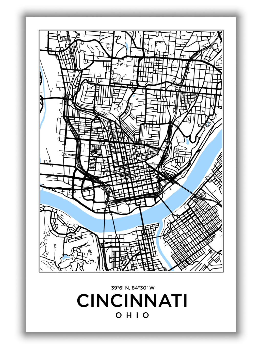 Map of Cincinnati Ohio