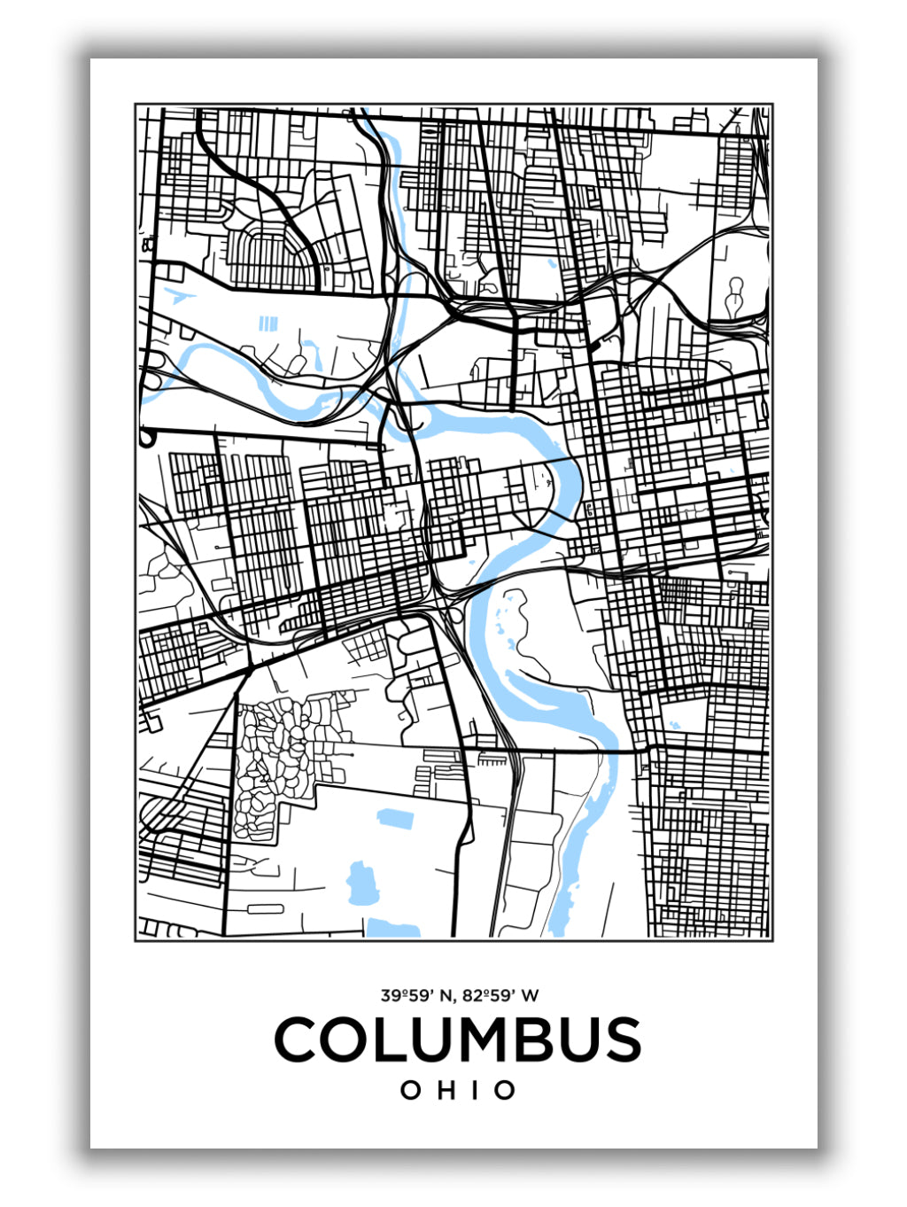 Map of Colombus Ohio