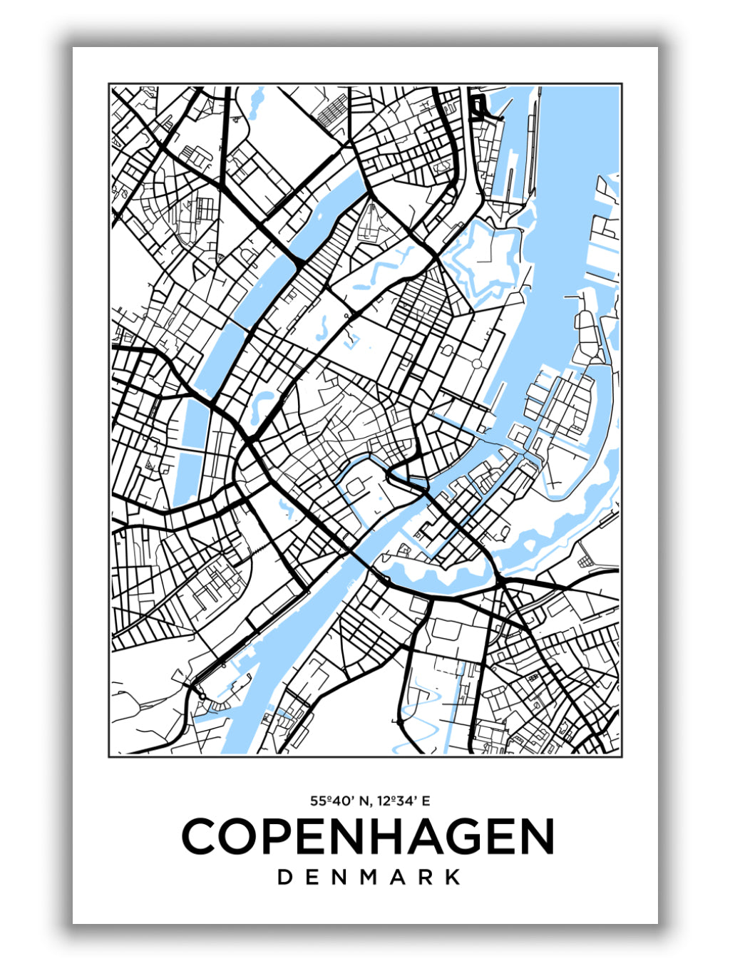 Map of Copenhagen Denmark
