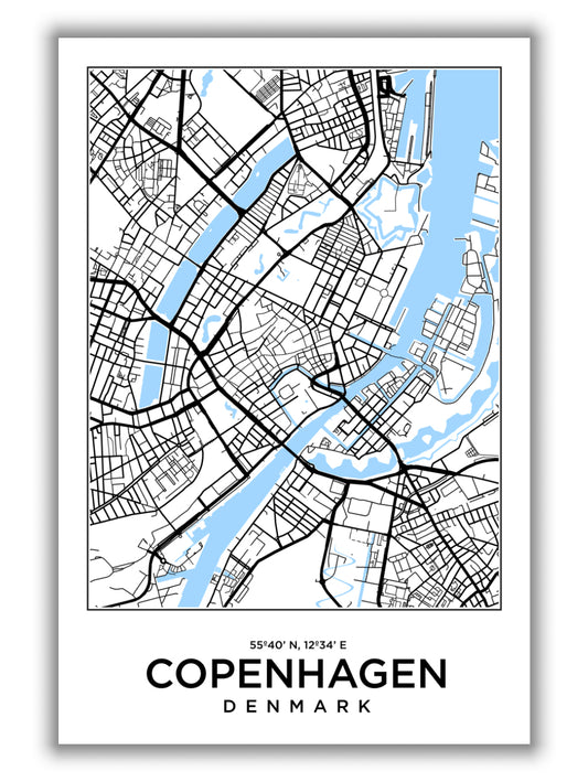 Map of Copenhagen Denmark