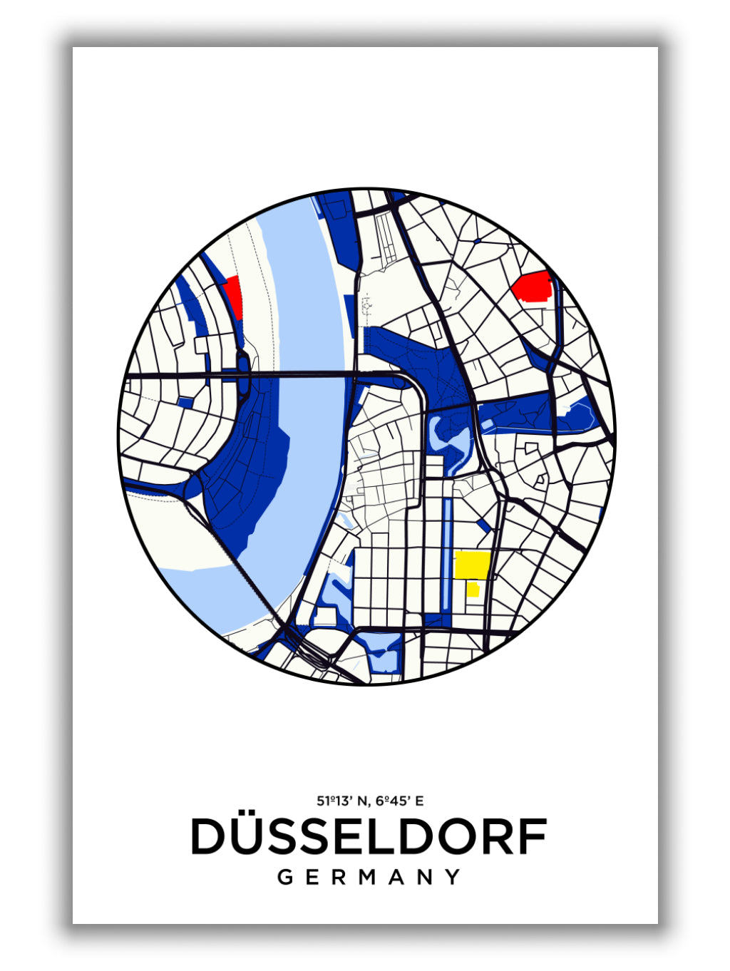 Map of Dusseldorf Germany