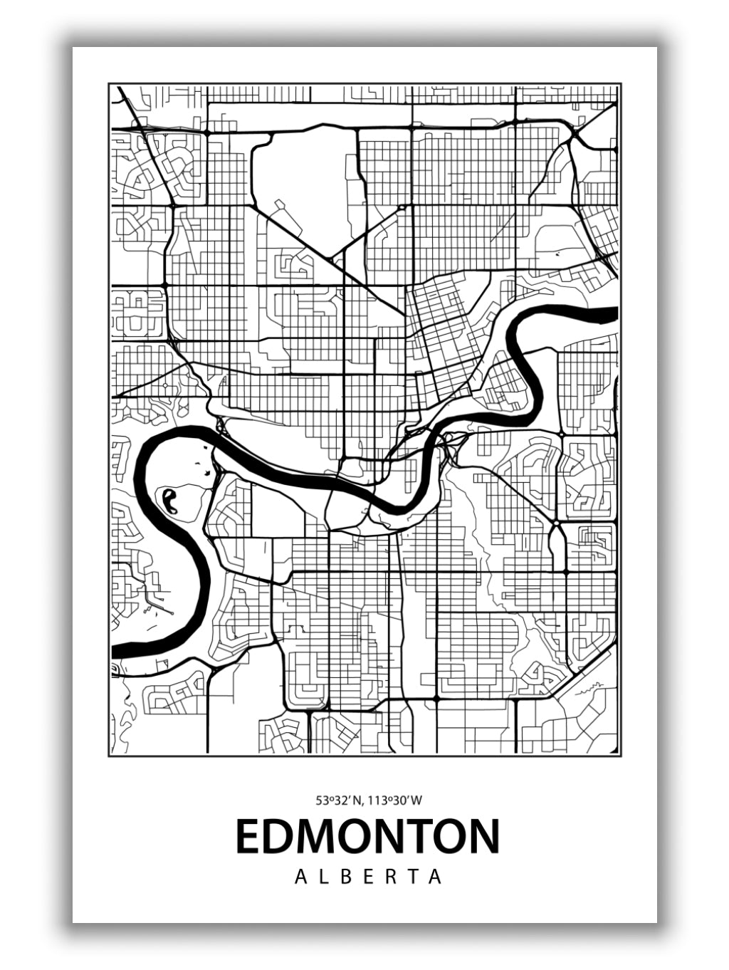 Map of Edmonton Alberta