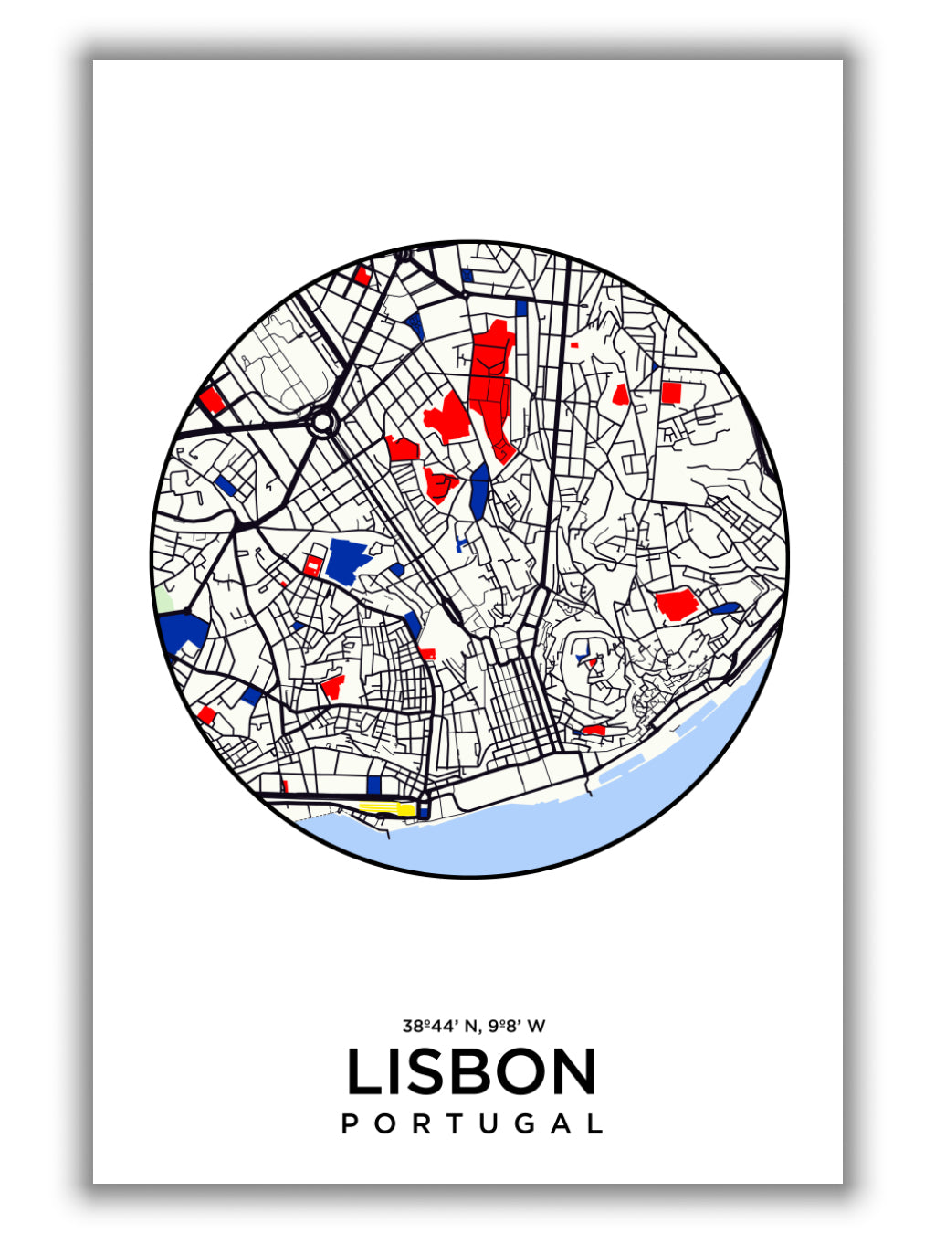 Map of Lisbon Portugal