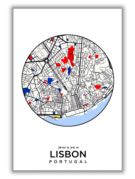 Map of Lisbon Portugal