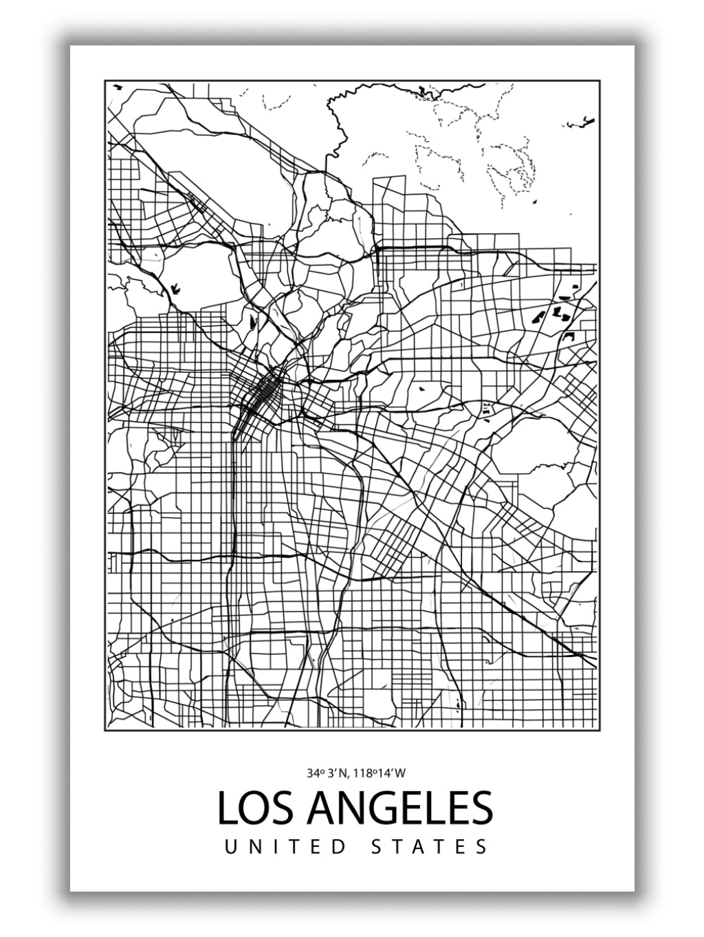 Map of Los Angeles United States
