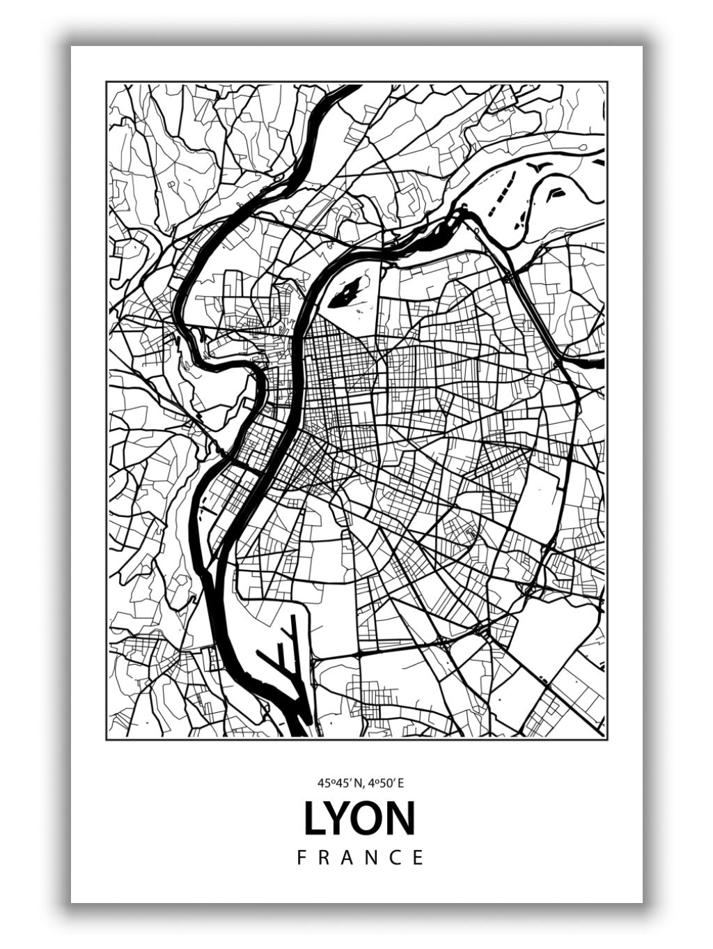 Map of Lyon France