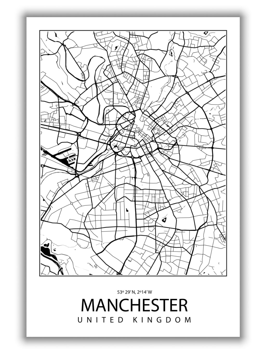 Map of Manchester United Kingdom